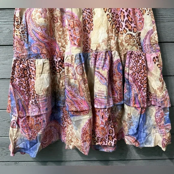 NWT Chaudry KC Anthropologie Leopard Paisley Watercolor Dress Sz M Spring Summer - Picture 14 of 16